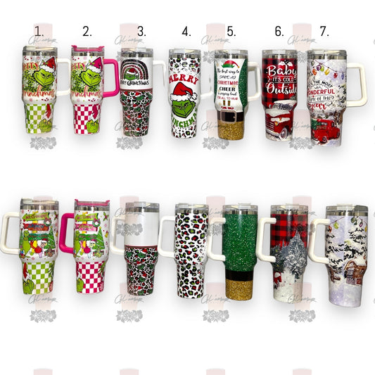40 oz Christmas Stainless Tumblers