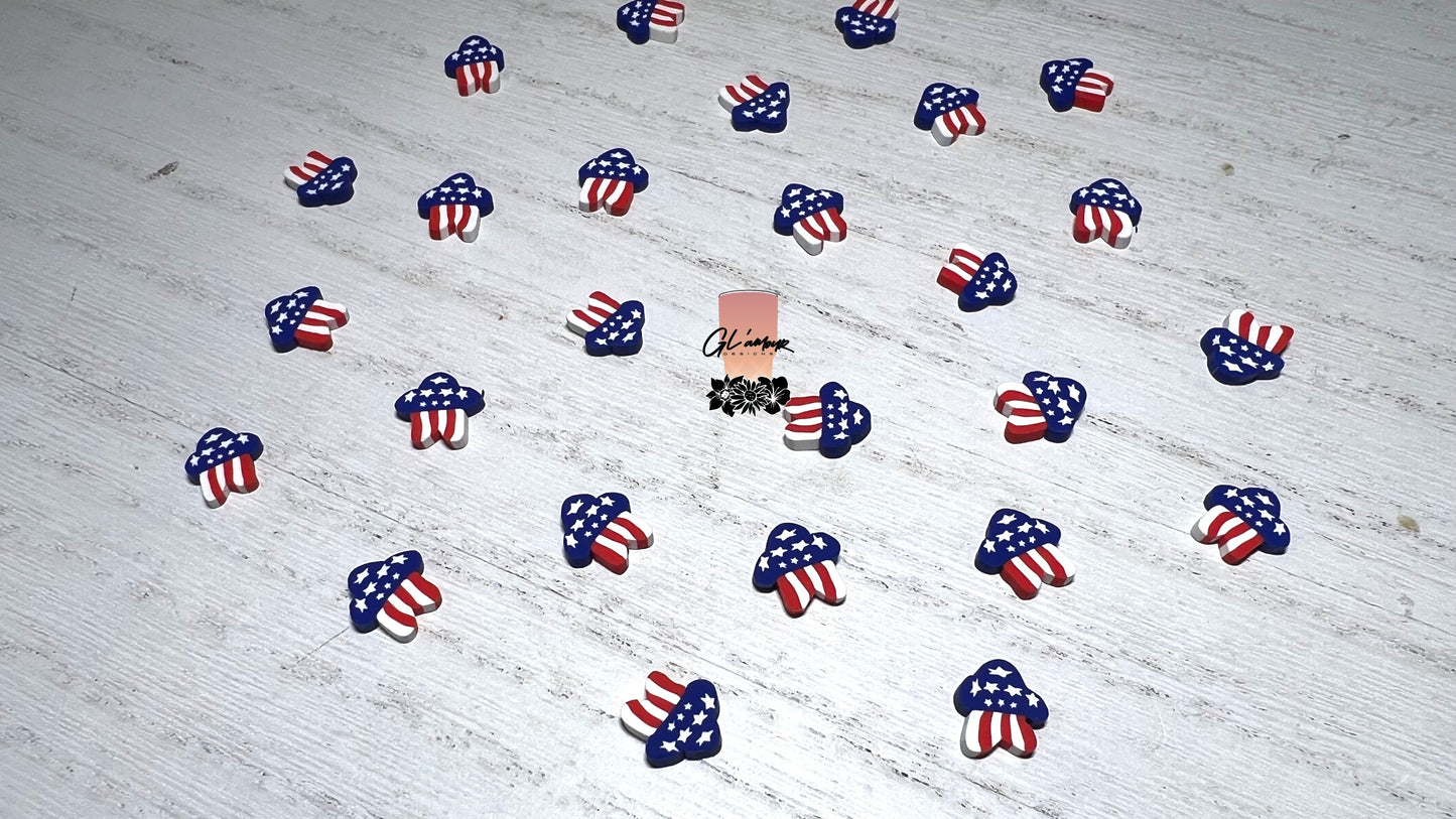 American Flag Shooting Star Polymer Slices - 10mm Large
