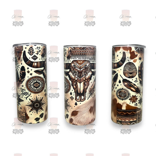Boho Cow Skulls Tumbler