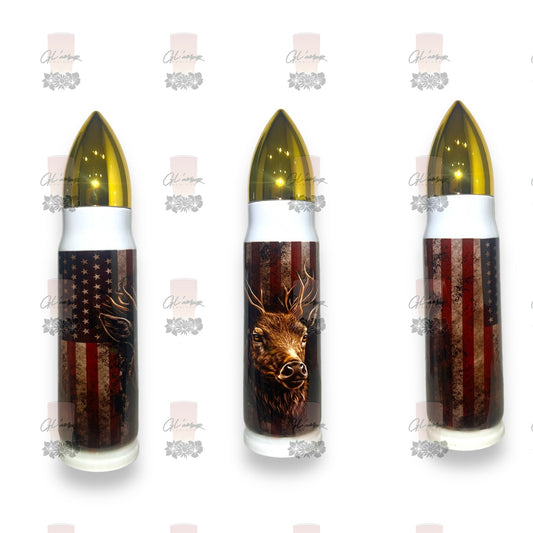 Dear over Vintage American Flag Bullet