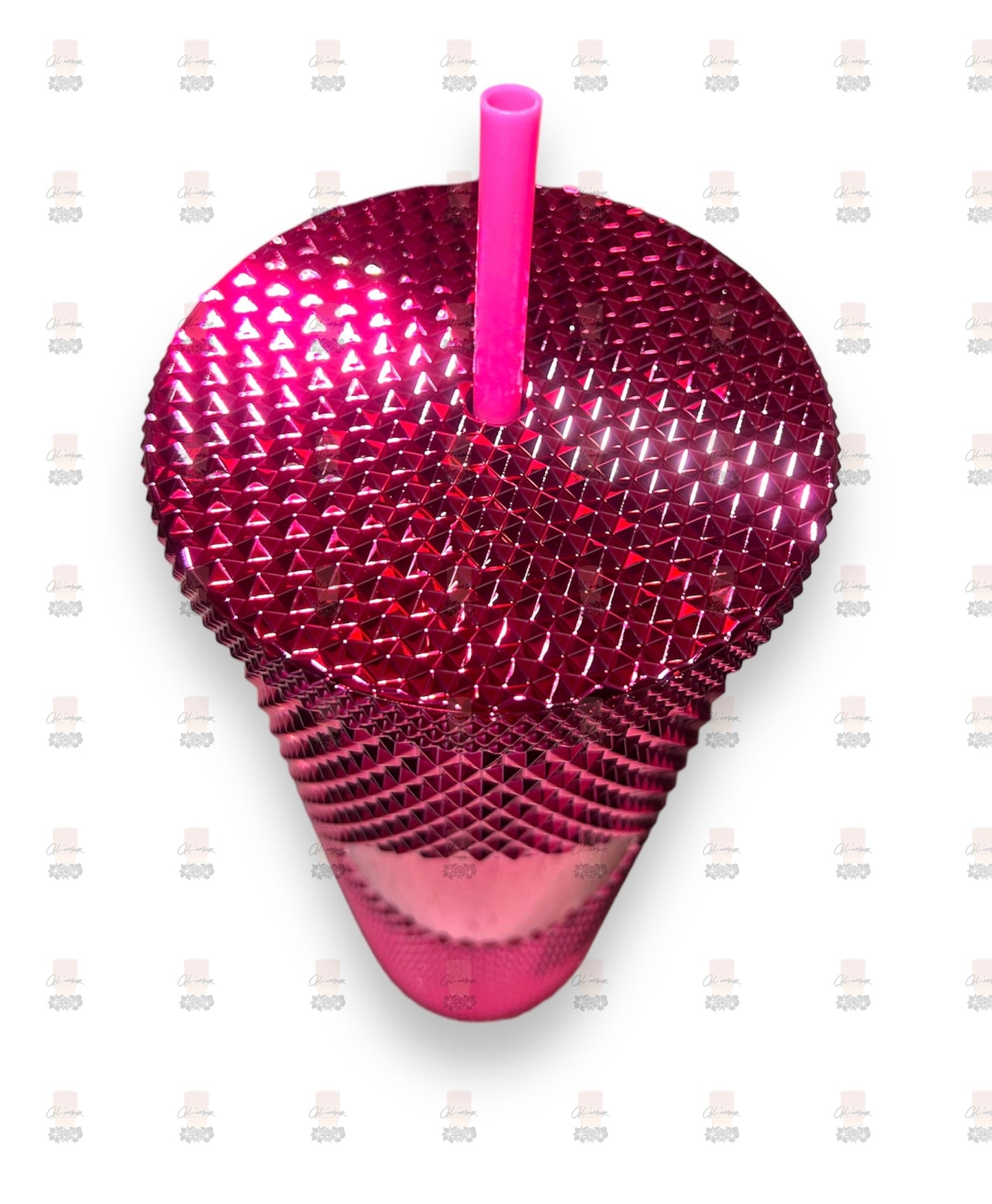 Hot Pink Metallic Stud 24 oz