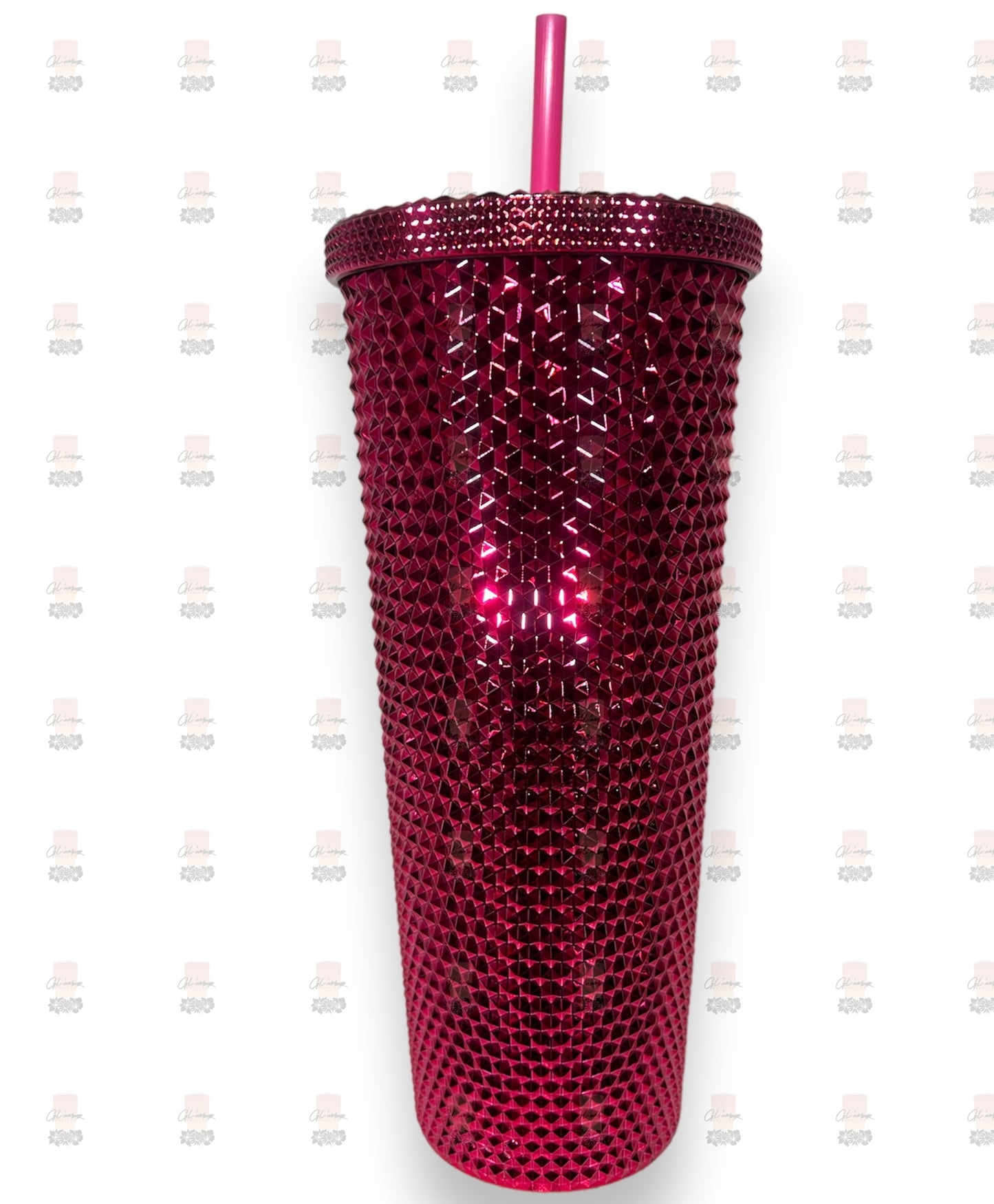 Hot Pink Metallic Stud 24 oz