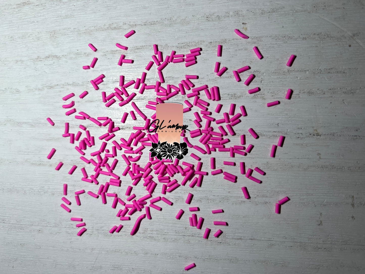 Hot Pink Sprinkles Polymer Slices - 5mm Small