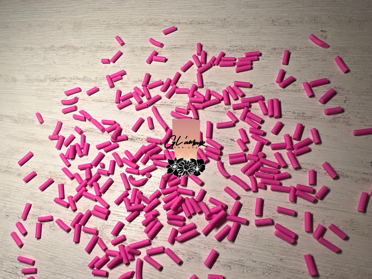 Hot Pink Sprinkles Polymer Slices - 5mm Small