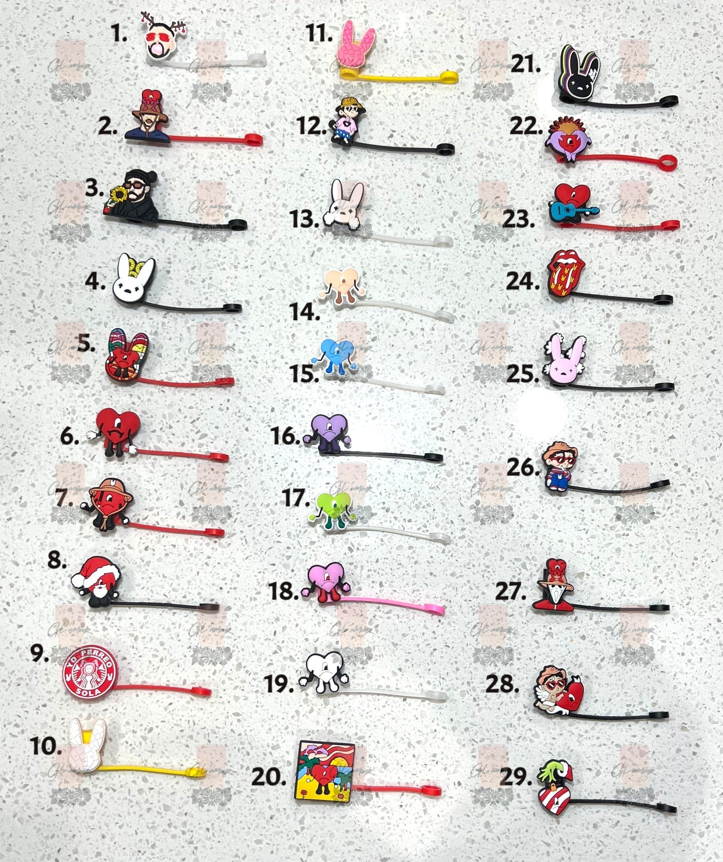 Corazoncito Straw Toppers