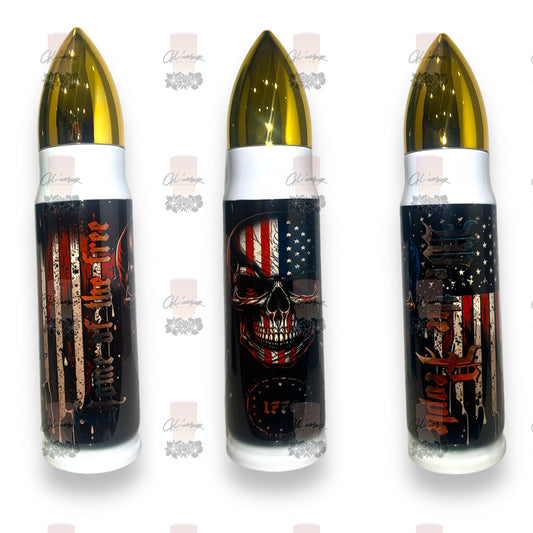 Patriotic Vintage Skeleton American Flag Bullet