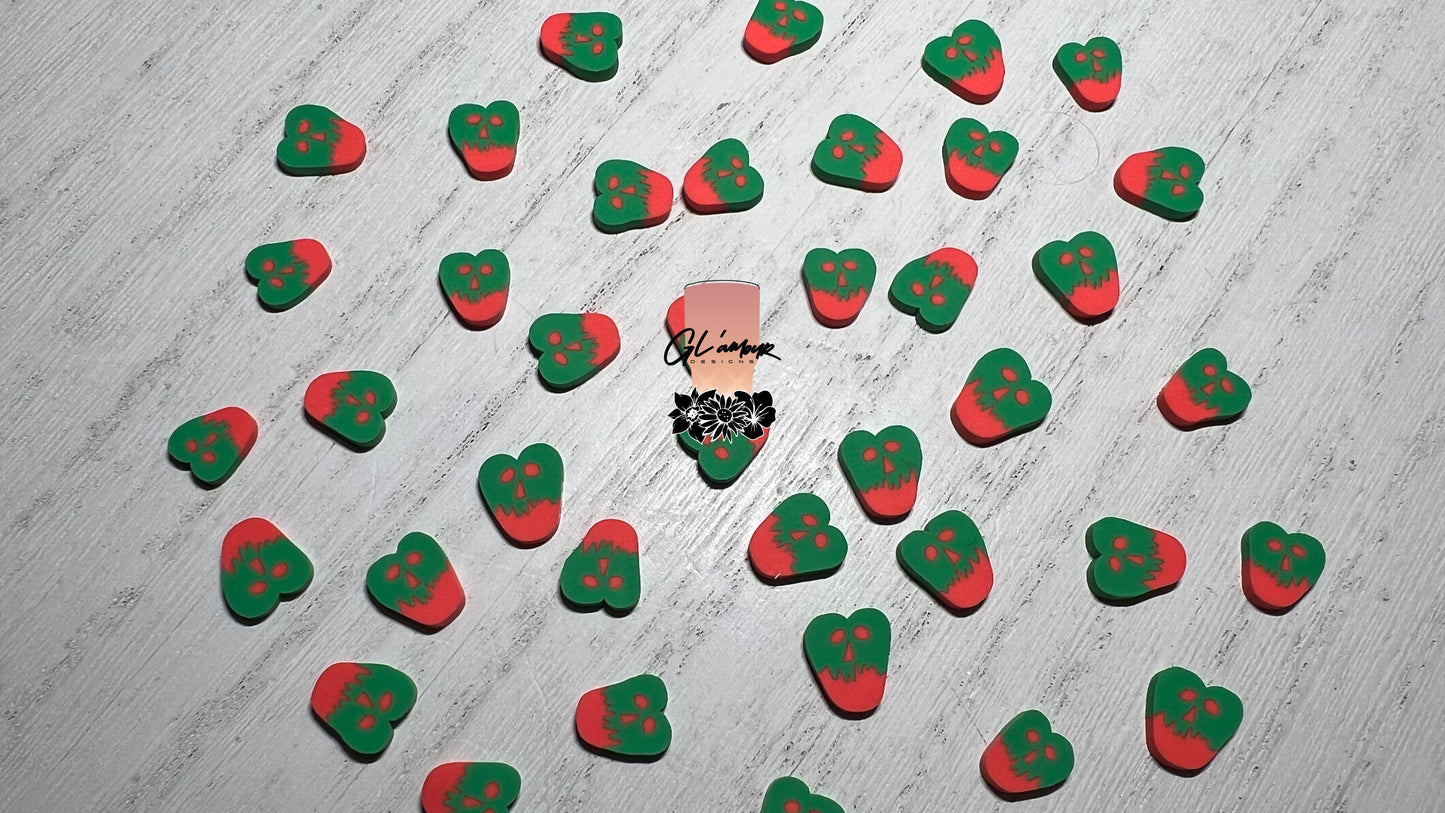 Poison Apple Heart Shaped Polymer Slices - 10mm Large