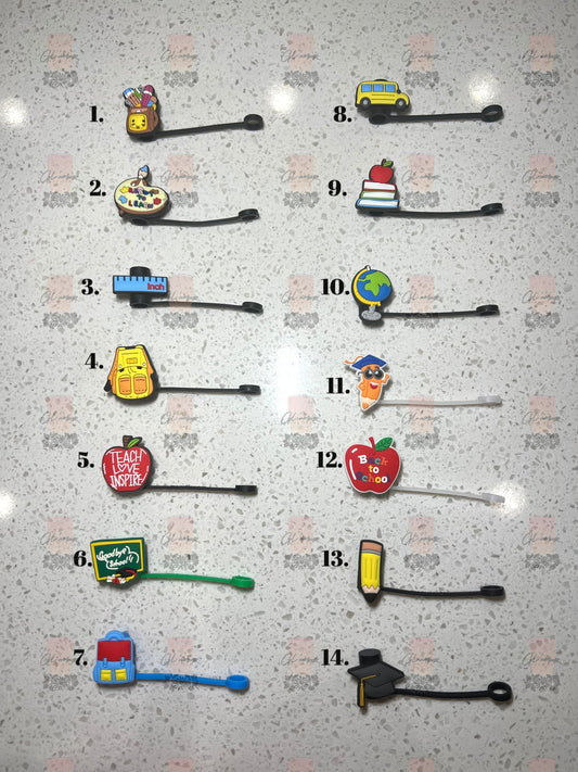 School Butterfly Straw Toppers