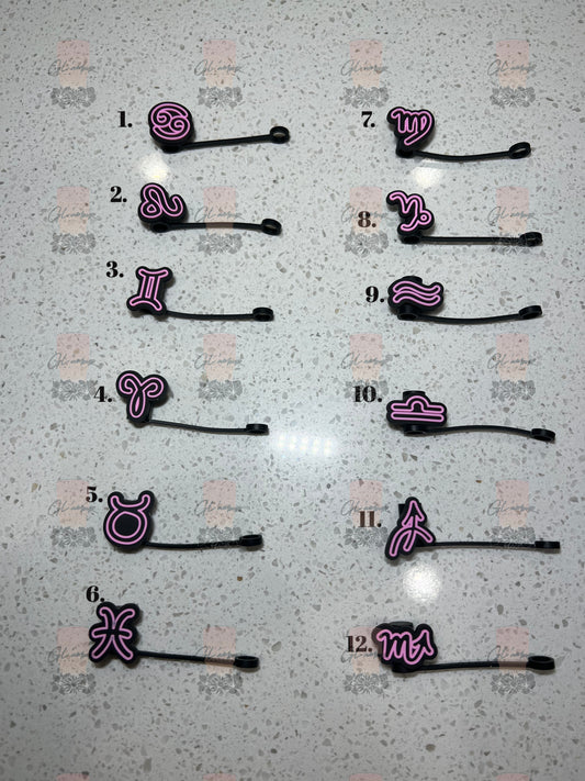 Twelve Constellations Straw Toppers