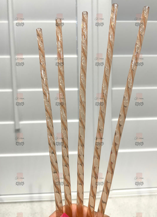 Coral Swirl Crystal Straw