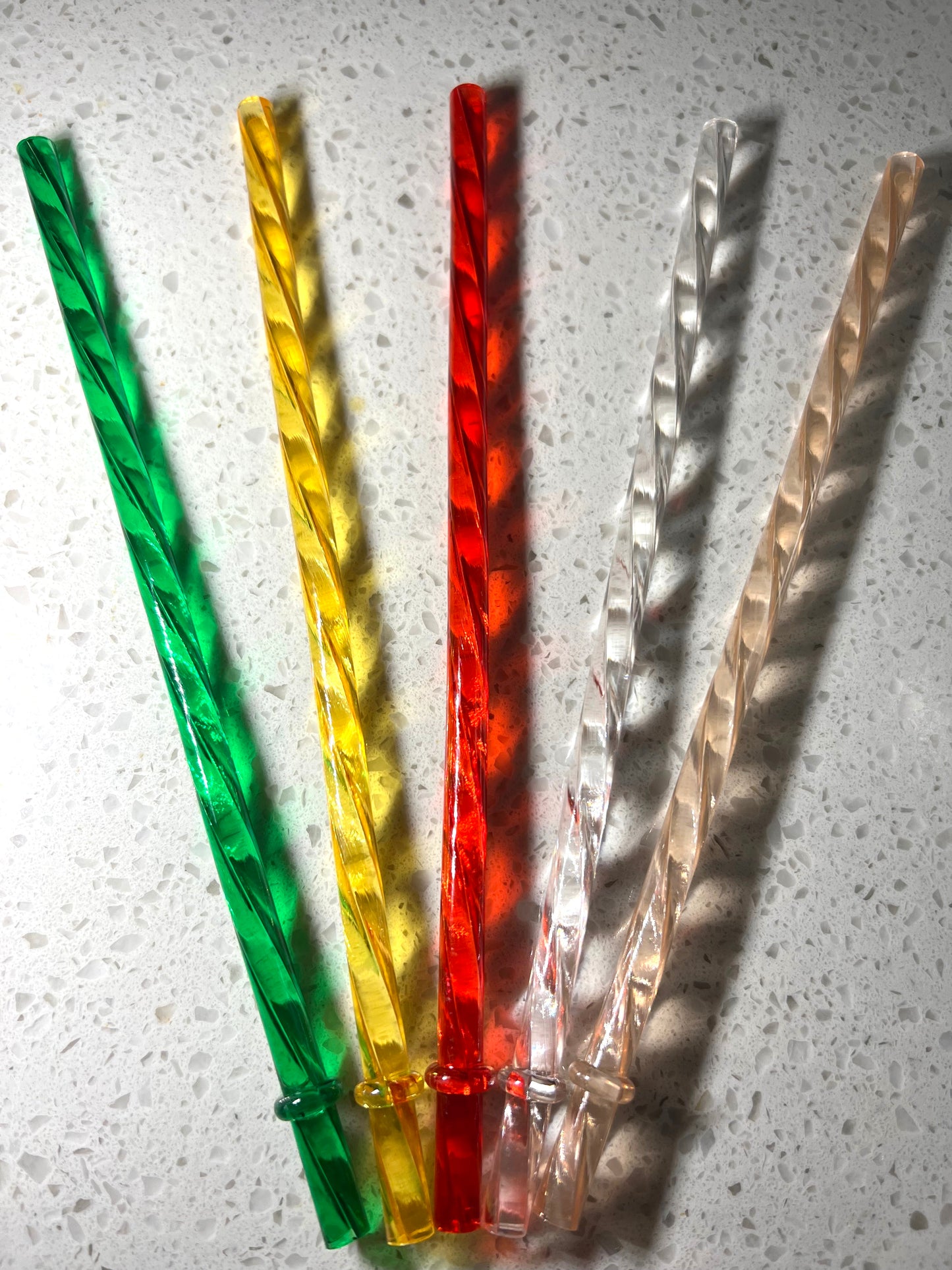 8" Swirl Crystal Straws