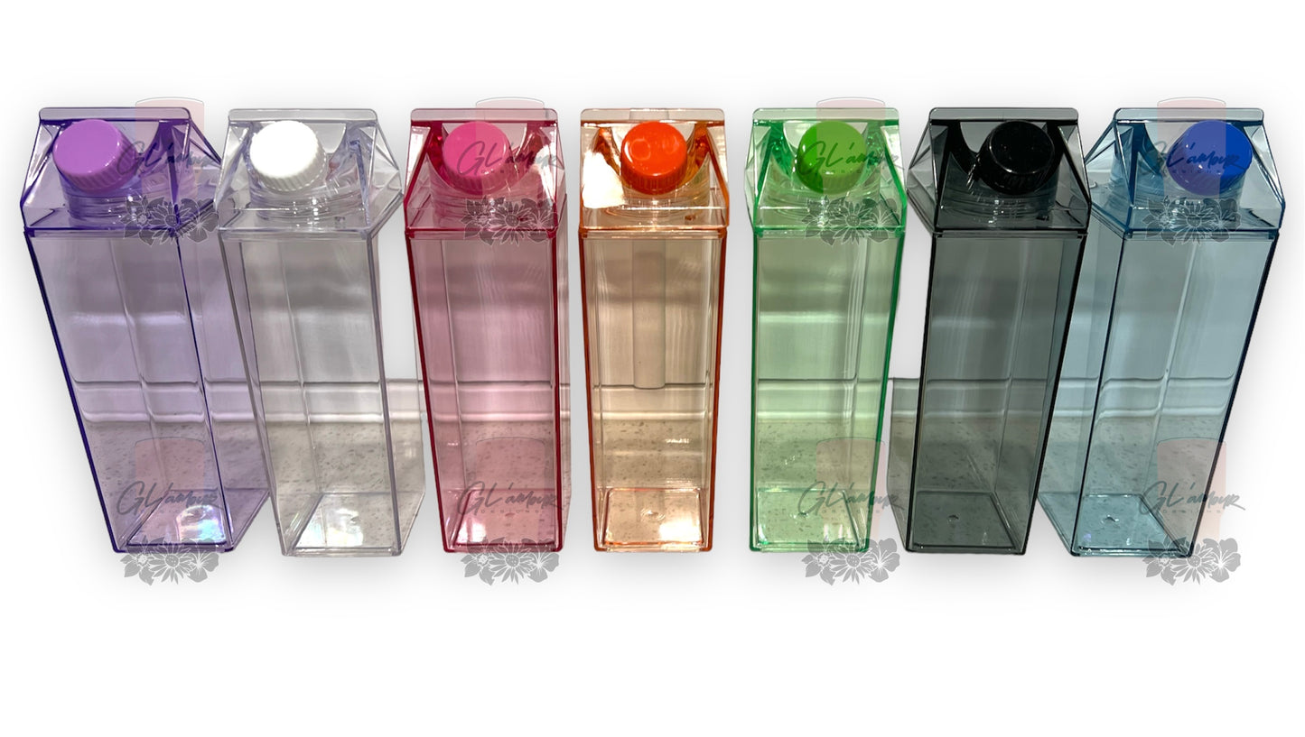 17 oz Milk Carton Acrylic Bottles