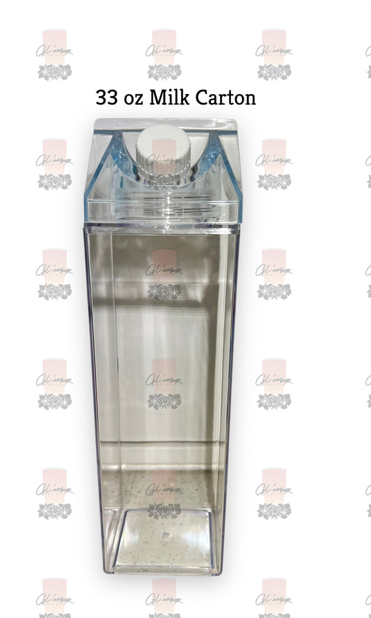 33 oz Milk Carton Acrylic Bottles