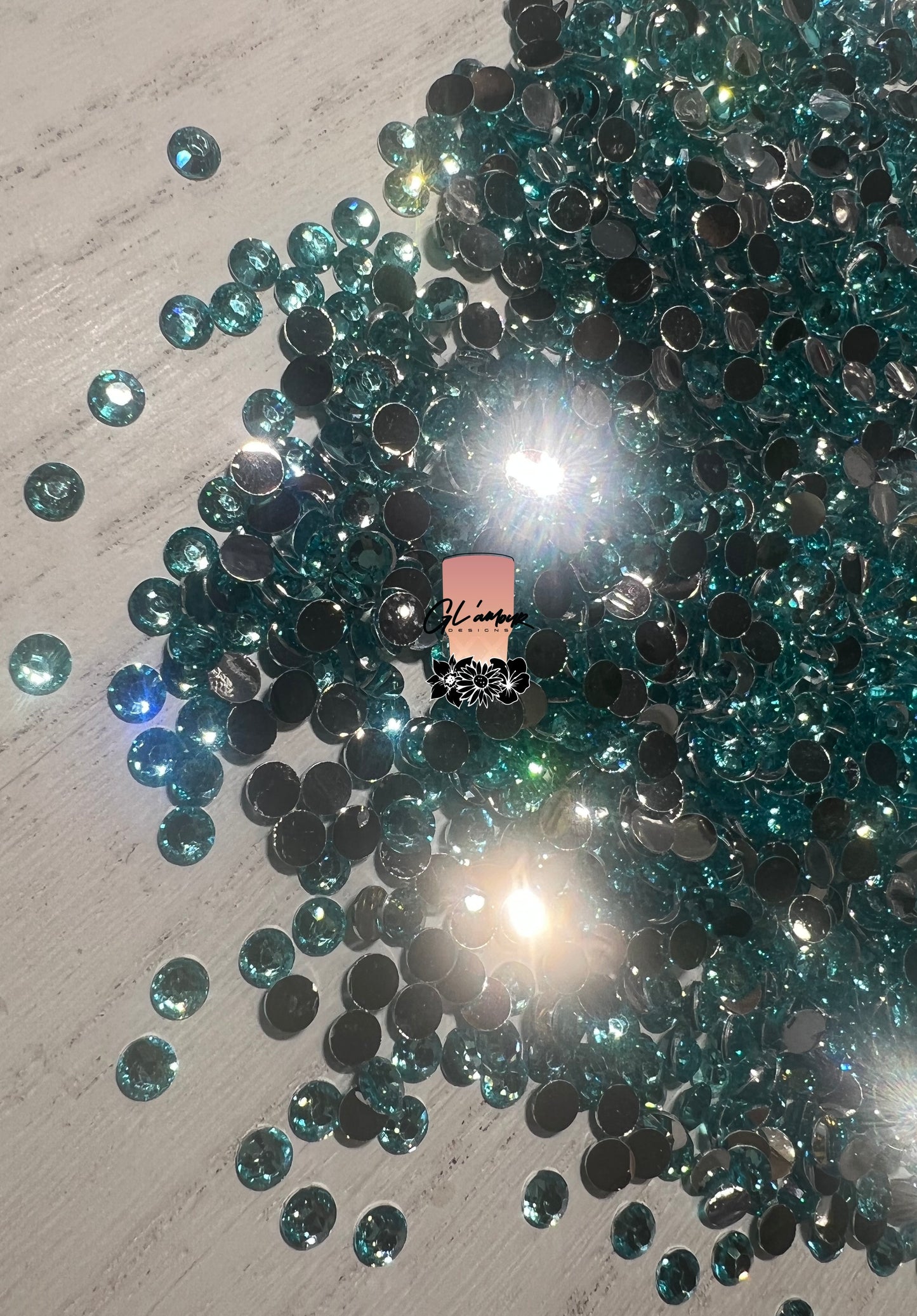 Aqua Resin Rhinestones - 1000 pcs