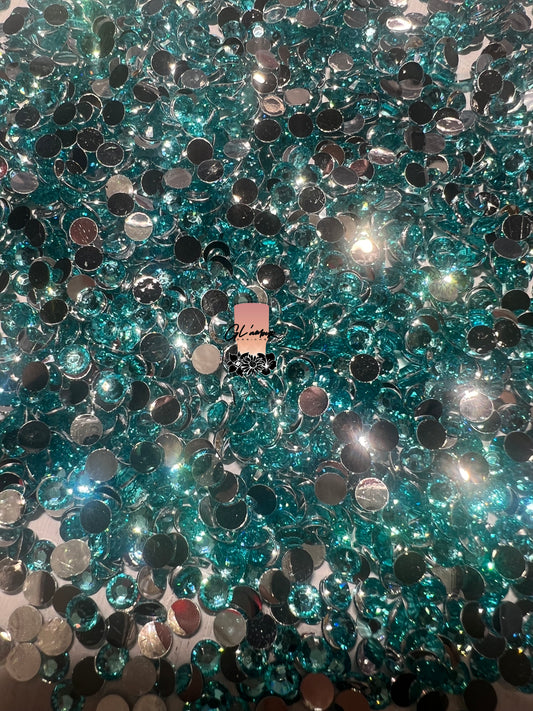 Aqua Resin Rhinestones - 1000 pcs