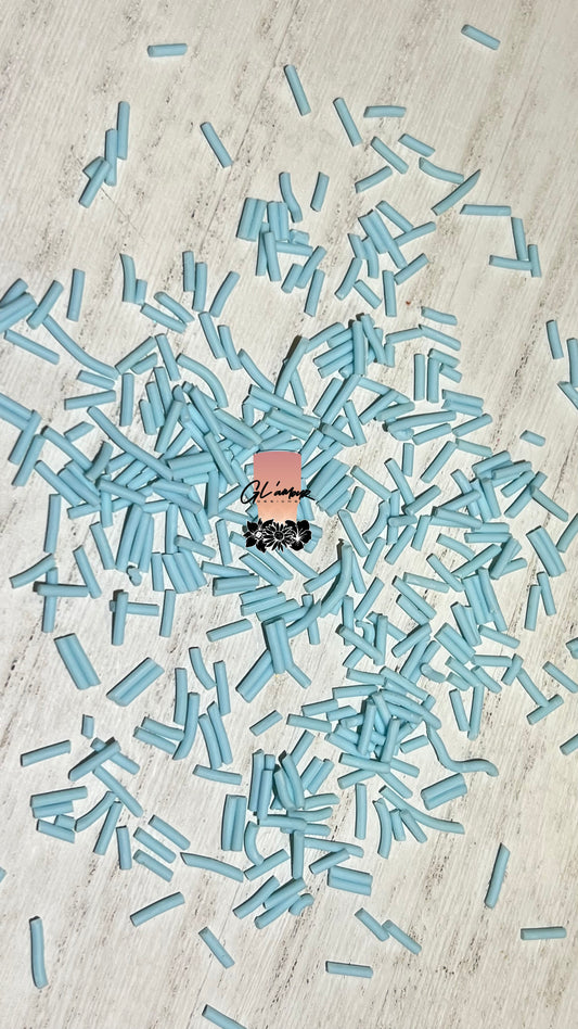 Baby Blue Sprinkles Polymer Slices