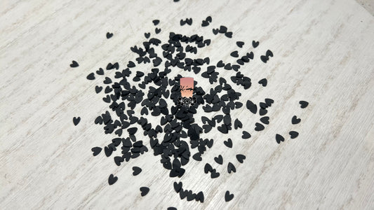 Black Heart Polymer Slices - 5mm Small