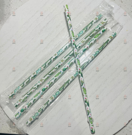 Cactus Print Reusable Straw - 9 inches
