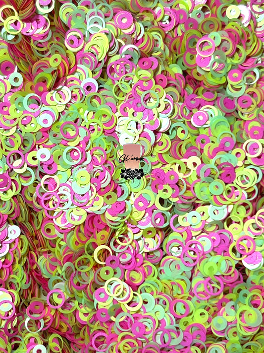 Neon Circle Shape Chunky Glitter
