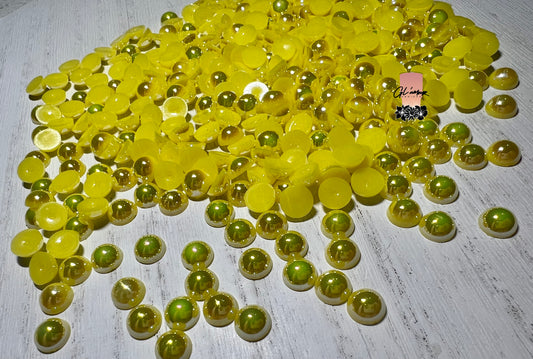 Citrine AB Half Flat Back Pearls sizes 3mm-8mm