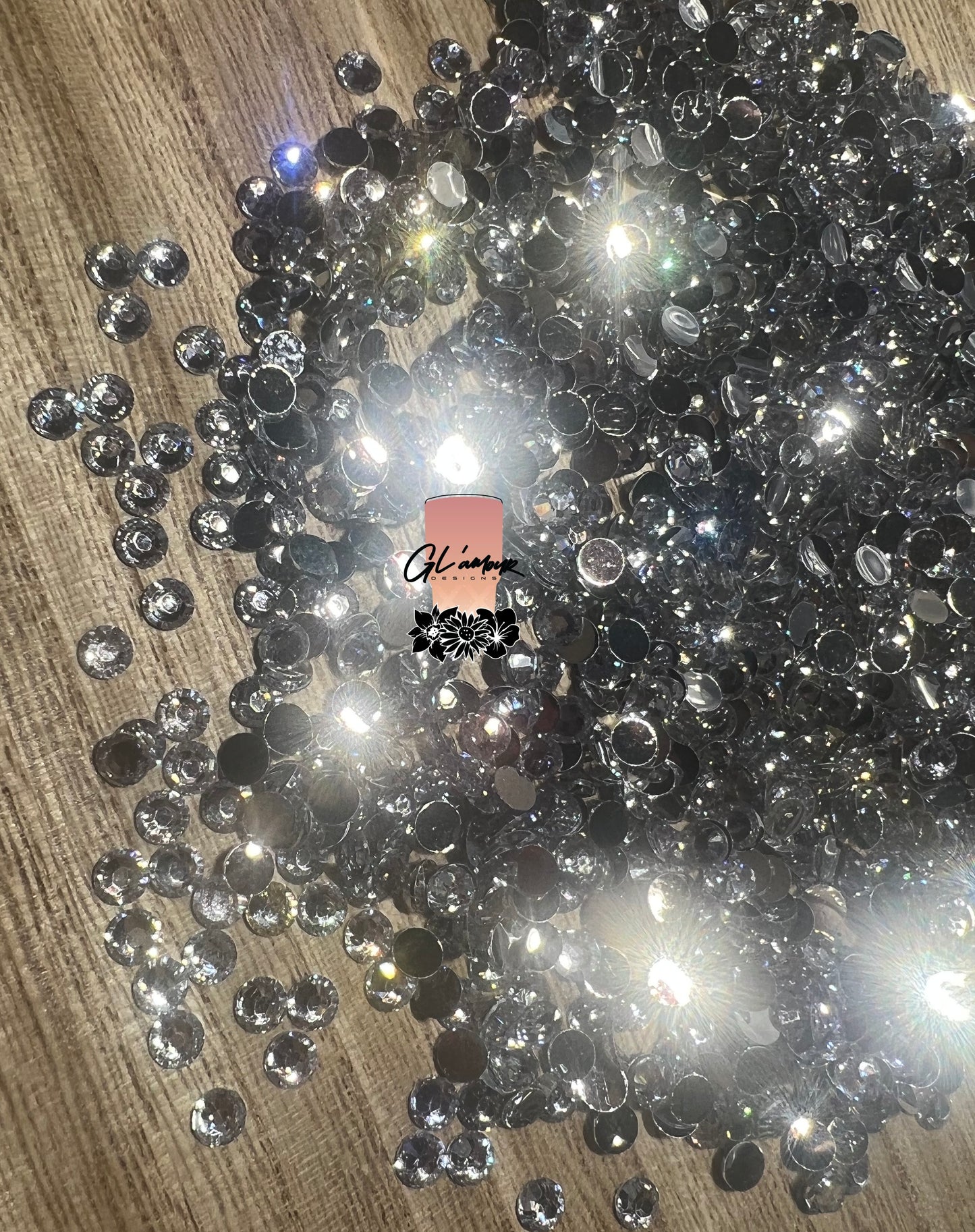 Clear Resin Rhinestones - 1000 pcs