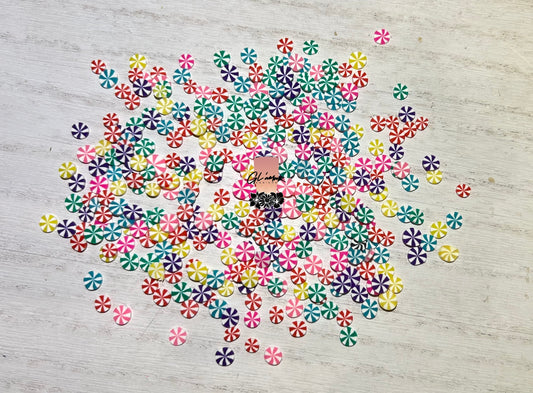 Colorful Swirls Mix Polymer Slices- 5mm Small