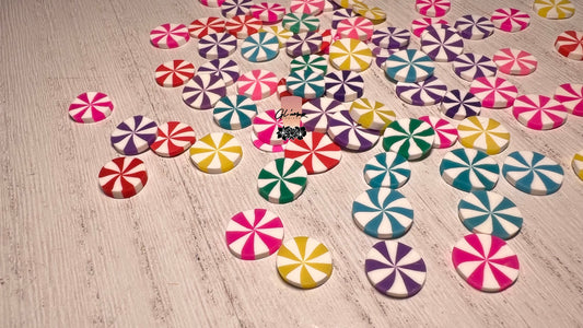 Colorful Swirls Mix Polymer Slices- 10mm Large