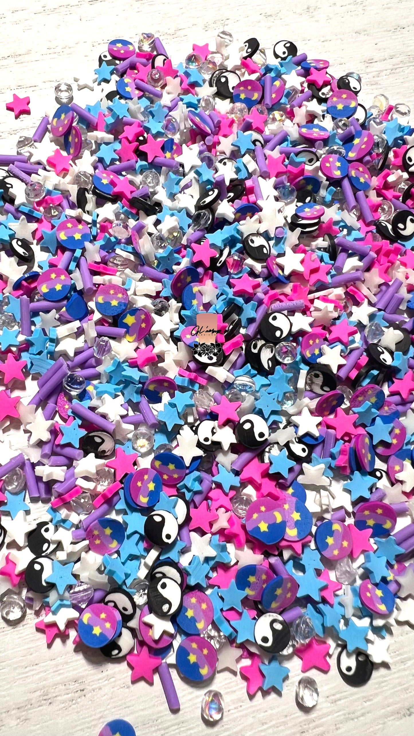 Contrary Forces Mix W/Diamonds Polymer Slices- 5mm Small