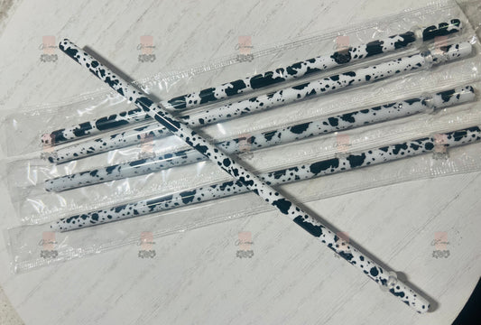 Cow Print Reusable Straw - 9 inches