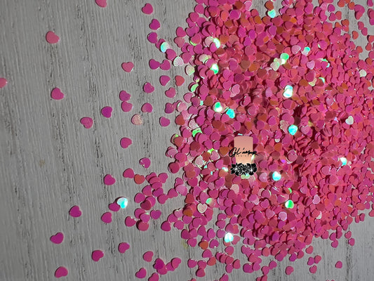 Hot Pink Heart Glitter
