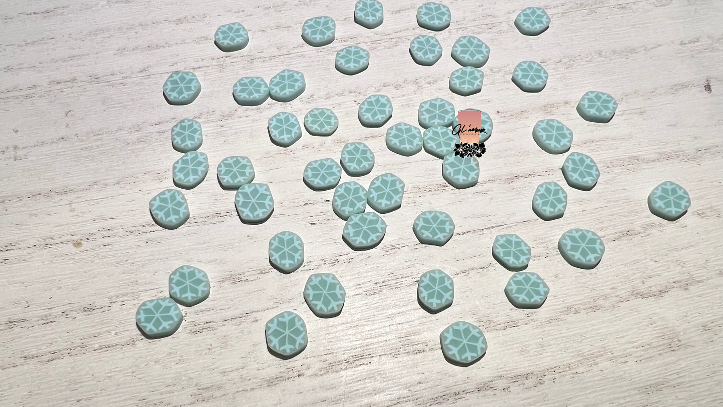 Elsa Snowflake Polymer Slices- 10mm Large