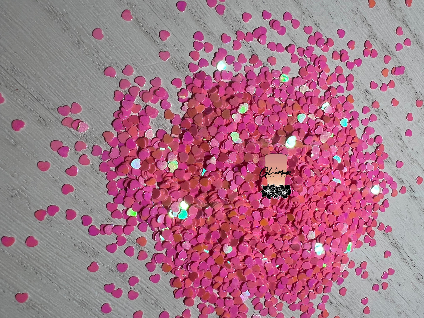 Hot Pink Heart Glitter