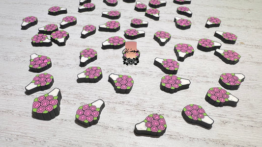 Floral Bouquet Polymer Slices- 10mm Large