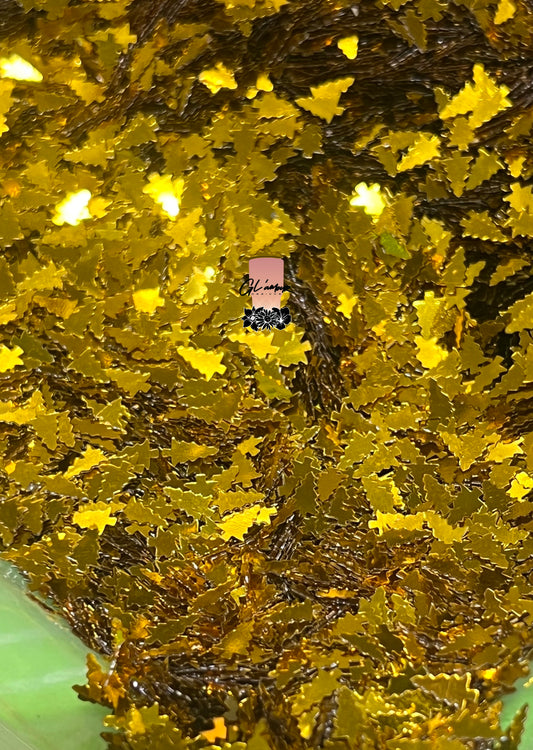 Gold Christmas Tree Shape Chunky Glitter