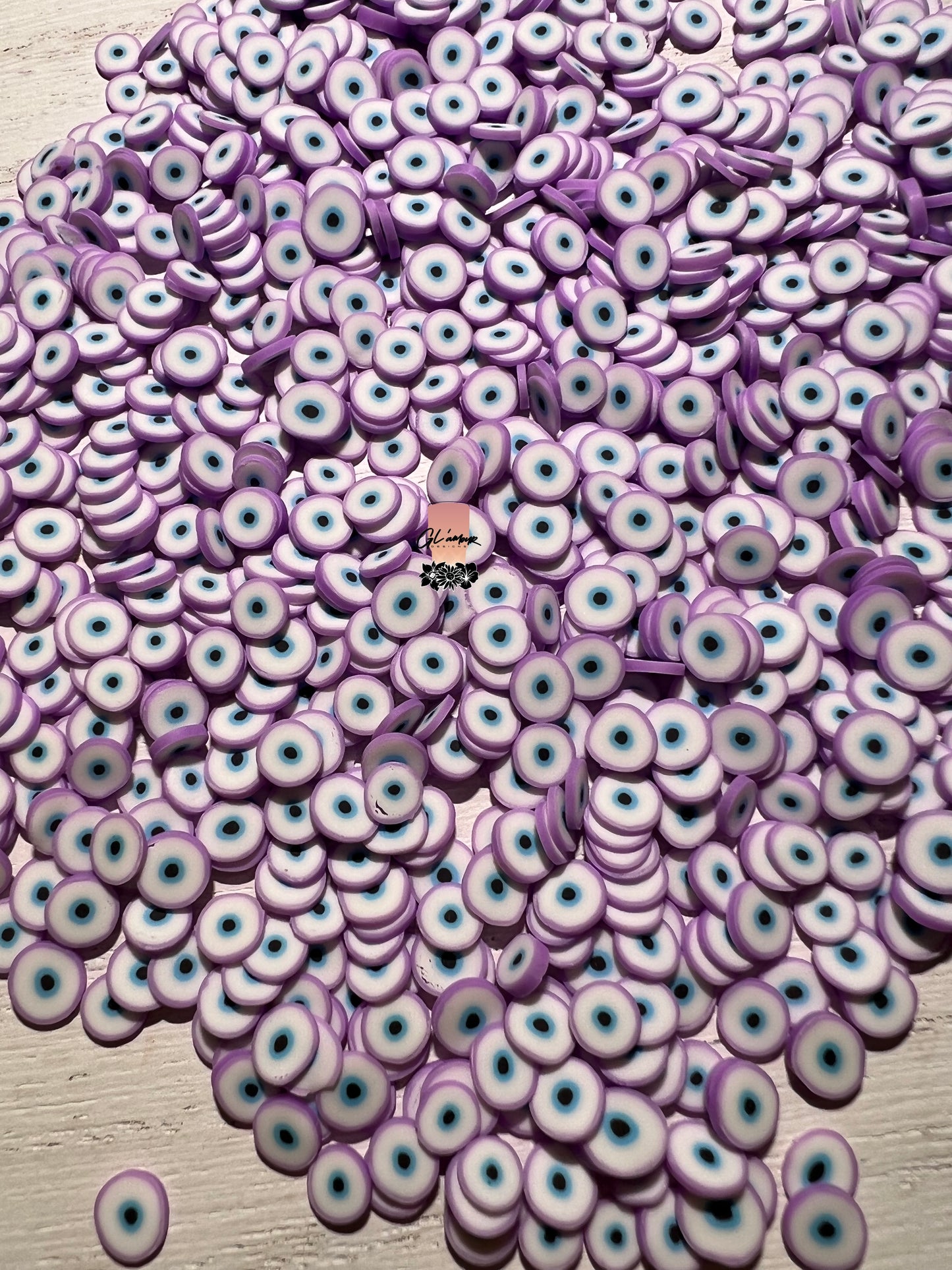 5mm Lilac/Purple Ojo (Eyeball) Polymer Slices -small