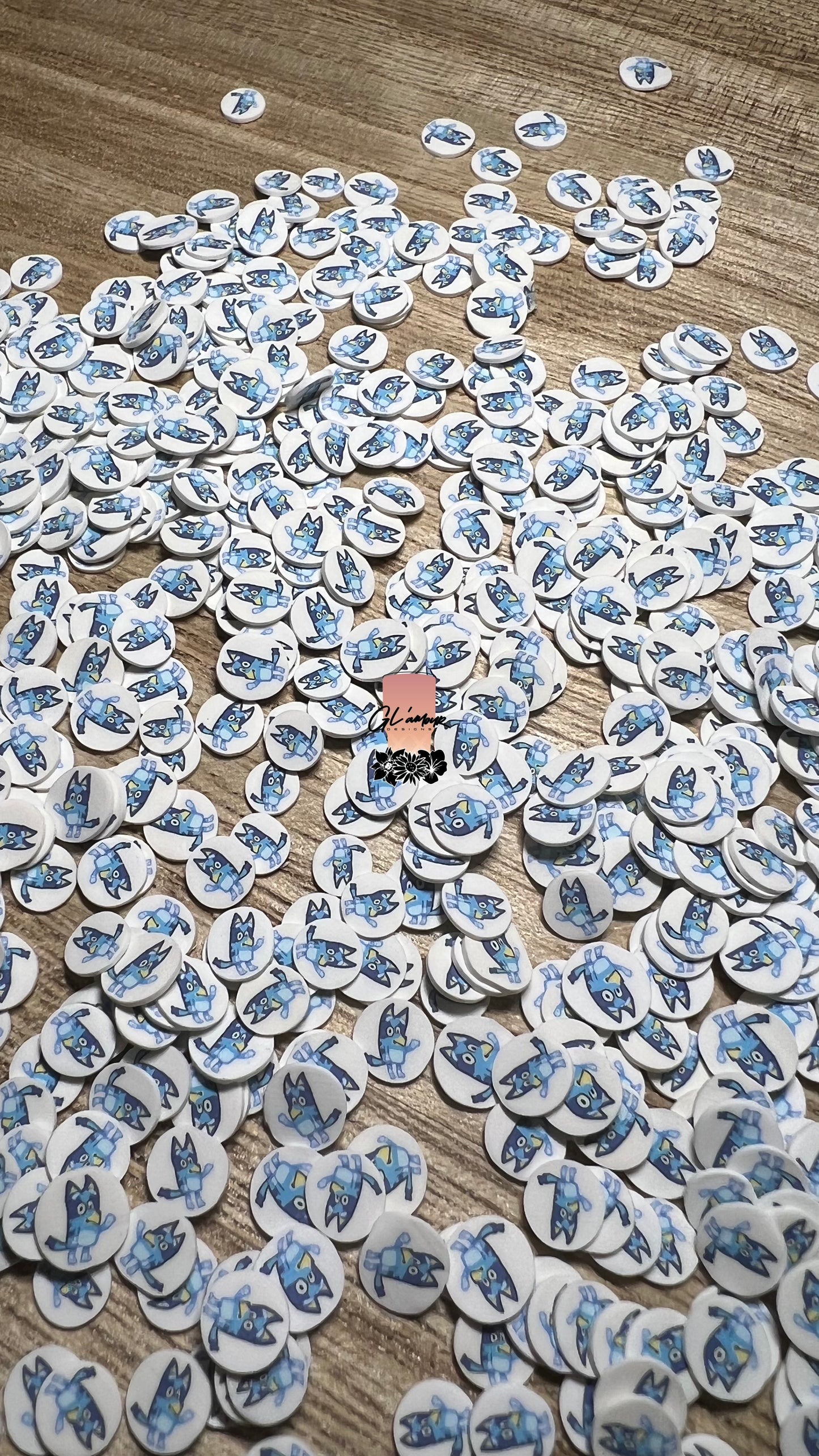 Blue Dog Polymer Slices- 5mm Small