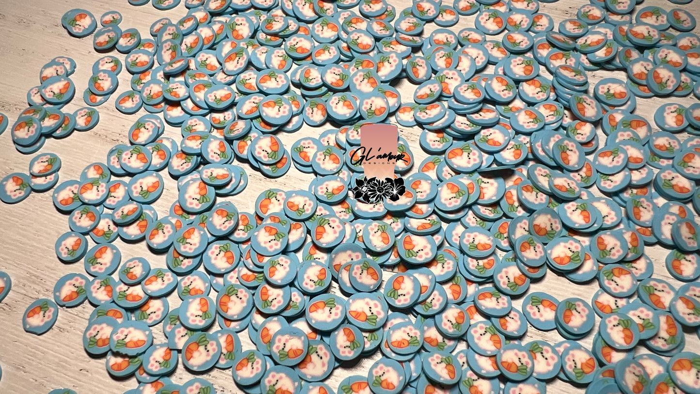 Bunny W/ Carrot Polymer Slices- 5mm Small