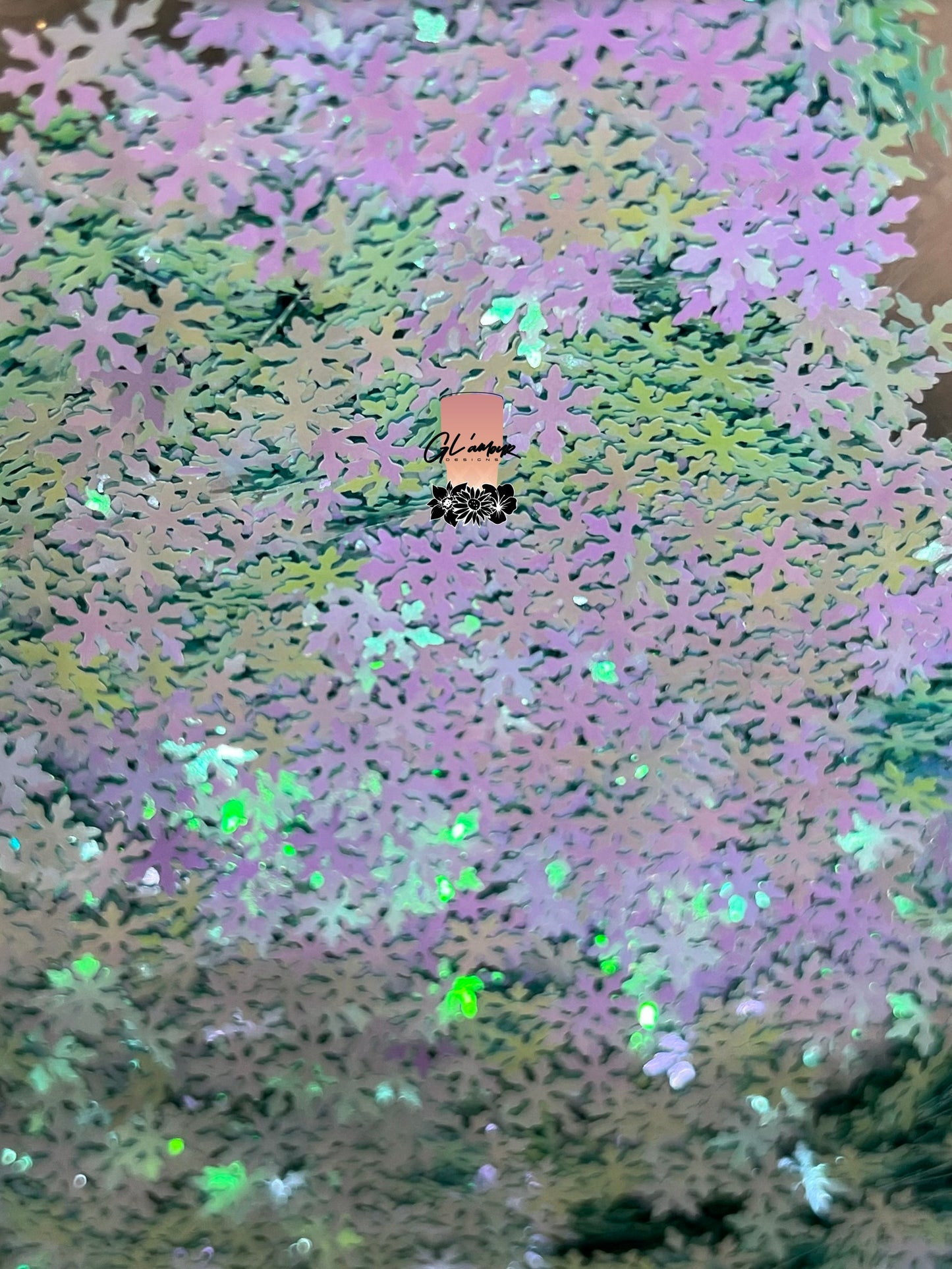 Light Blue/Purple Snowflake Glitter - 9MM