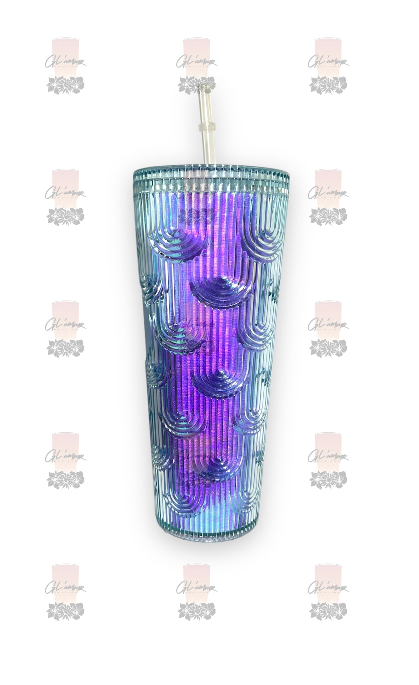 Iridescent Aquamarine Mermaid 24 oz