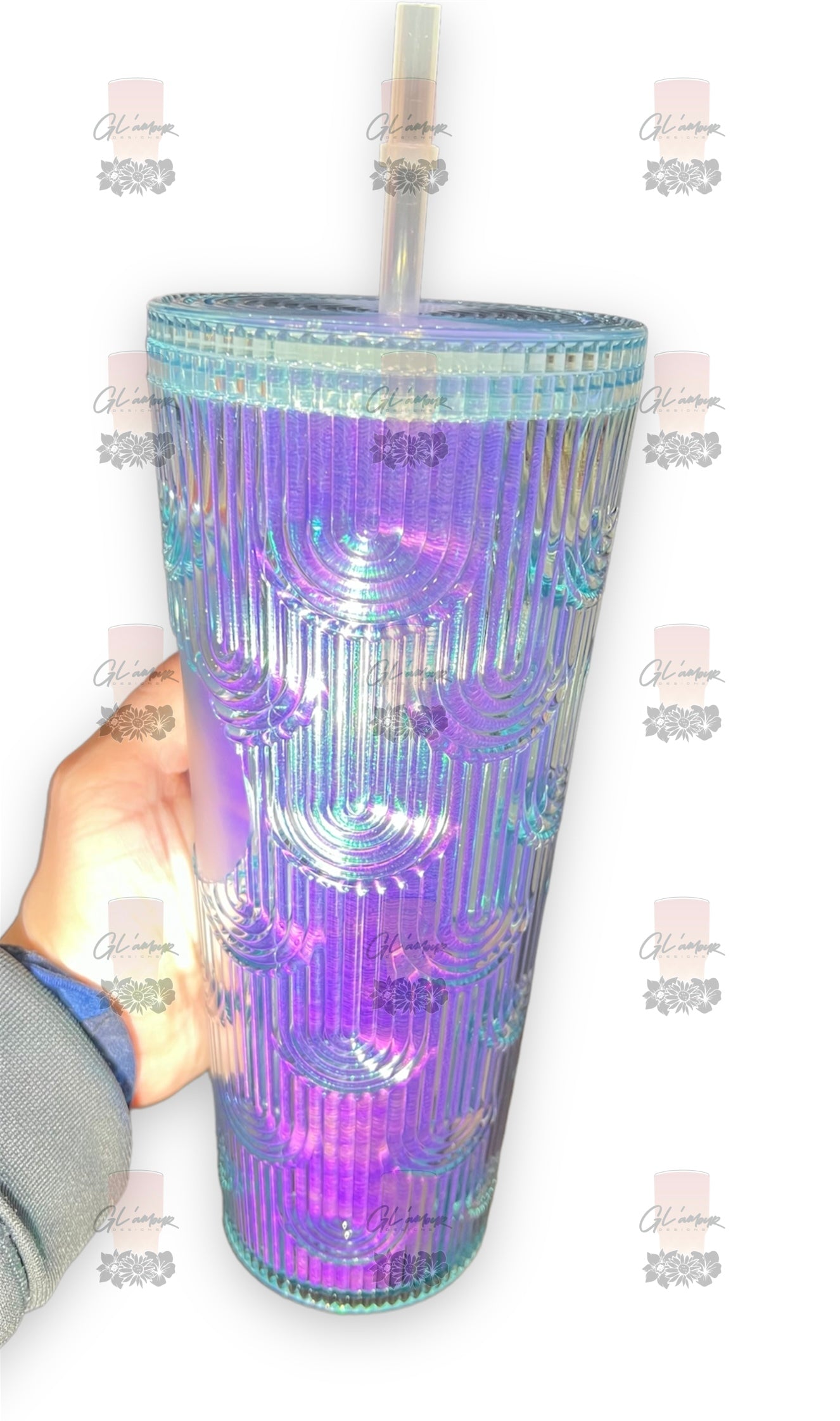 Iridescent Aquamarine Mermaid 24 oz