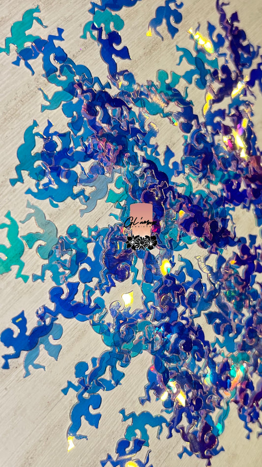 Flying Angel With Horn Light Purple Glitter - 20mm