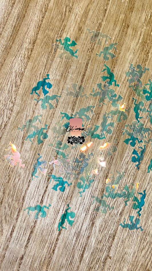 Flying Angel With Horn White Glitter - 20mm