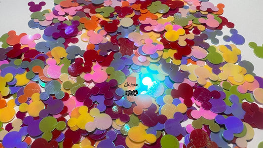 Mouse Head Multi-Colored Glitter