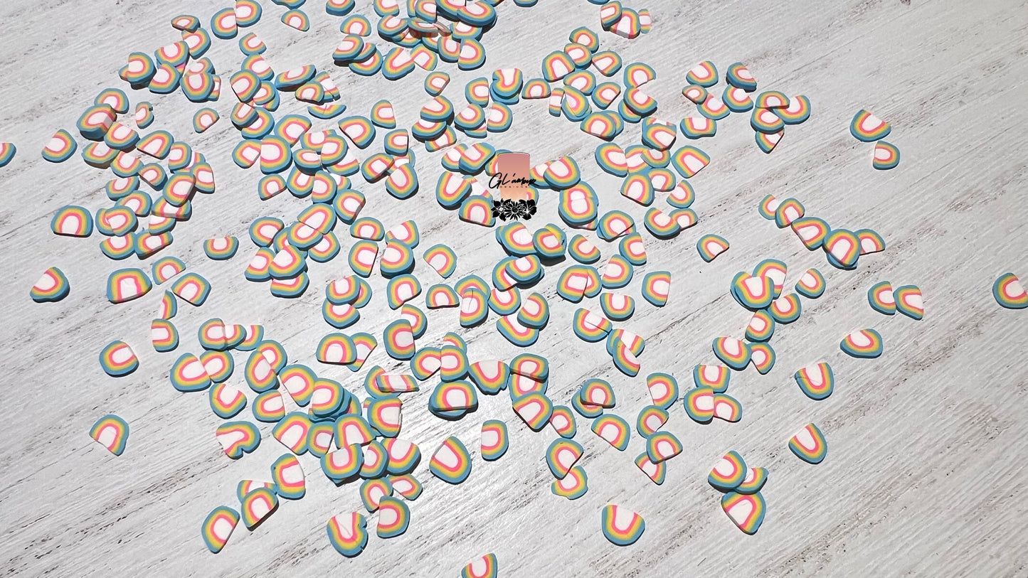 Pastel Rainbow Polymer Slices- 5mm Small