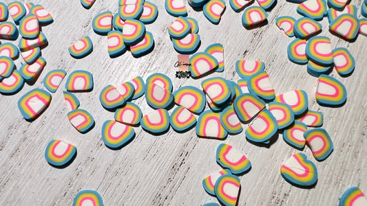 Pastel Rainbow Polymer Slices- 5mm Small