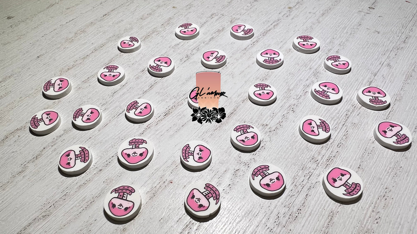 Pink Snake Polymer Slices- 10mm Large
