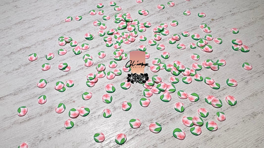 Pink Tulip Polymer Slices - 5mm Small