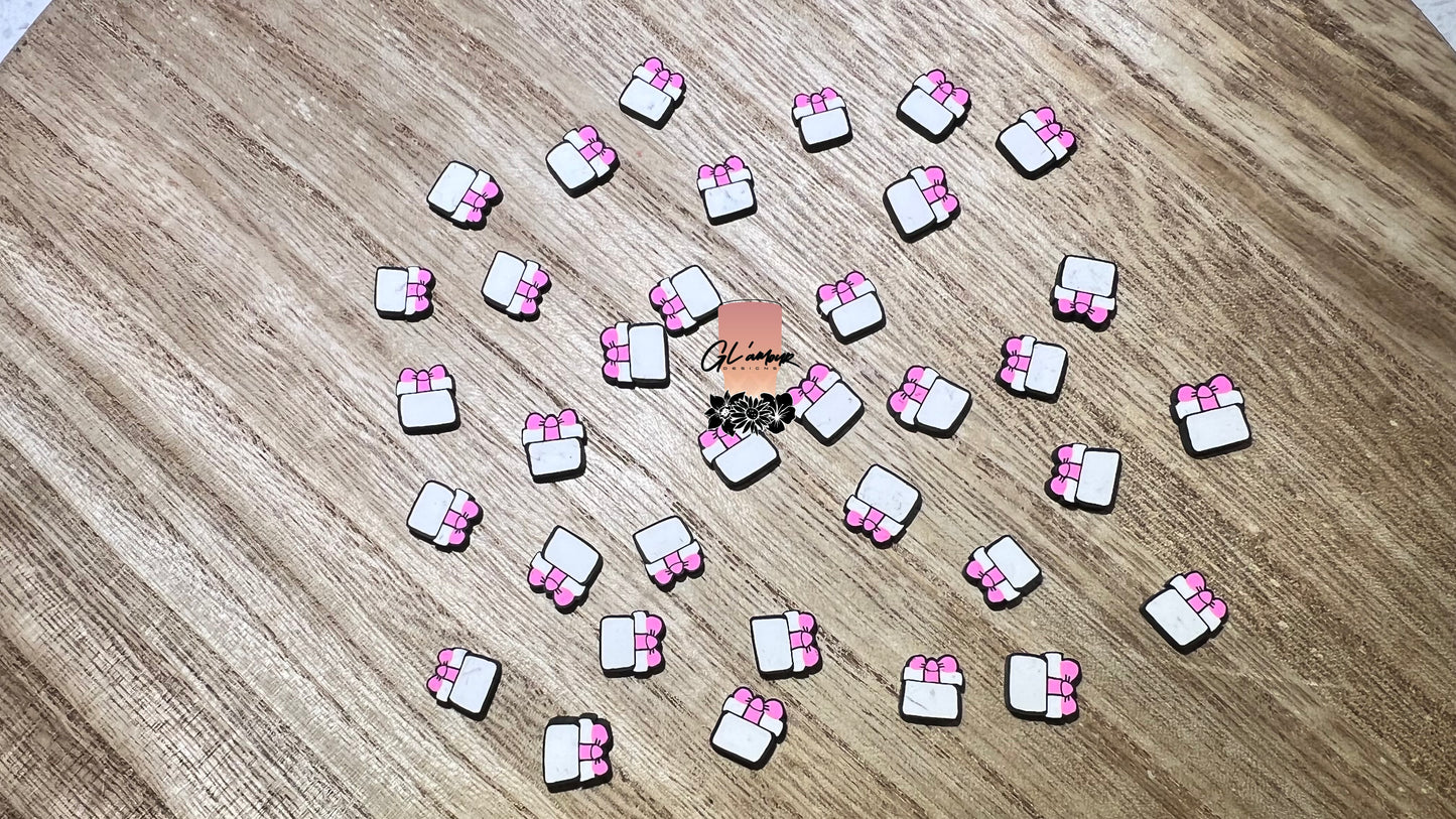 Pink and White Present Polymer Slices - 10mm Large