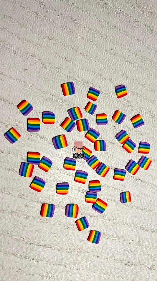 Rainbow Flag Polymer Slices- 10mm Large
