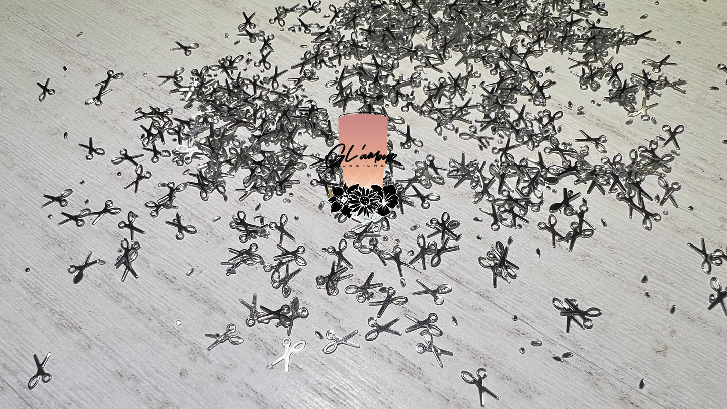 Silver Scissors Glitter - 7mm